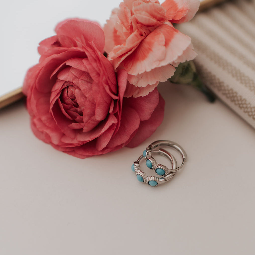 Lainey Turquoise Hoops