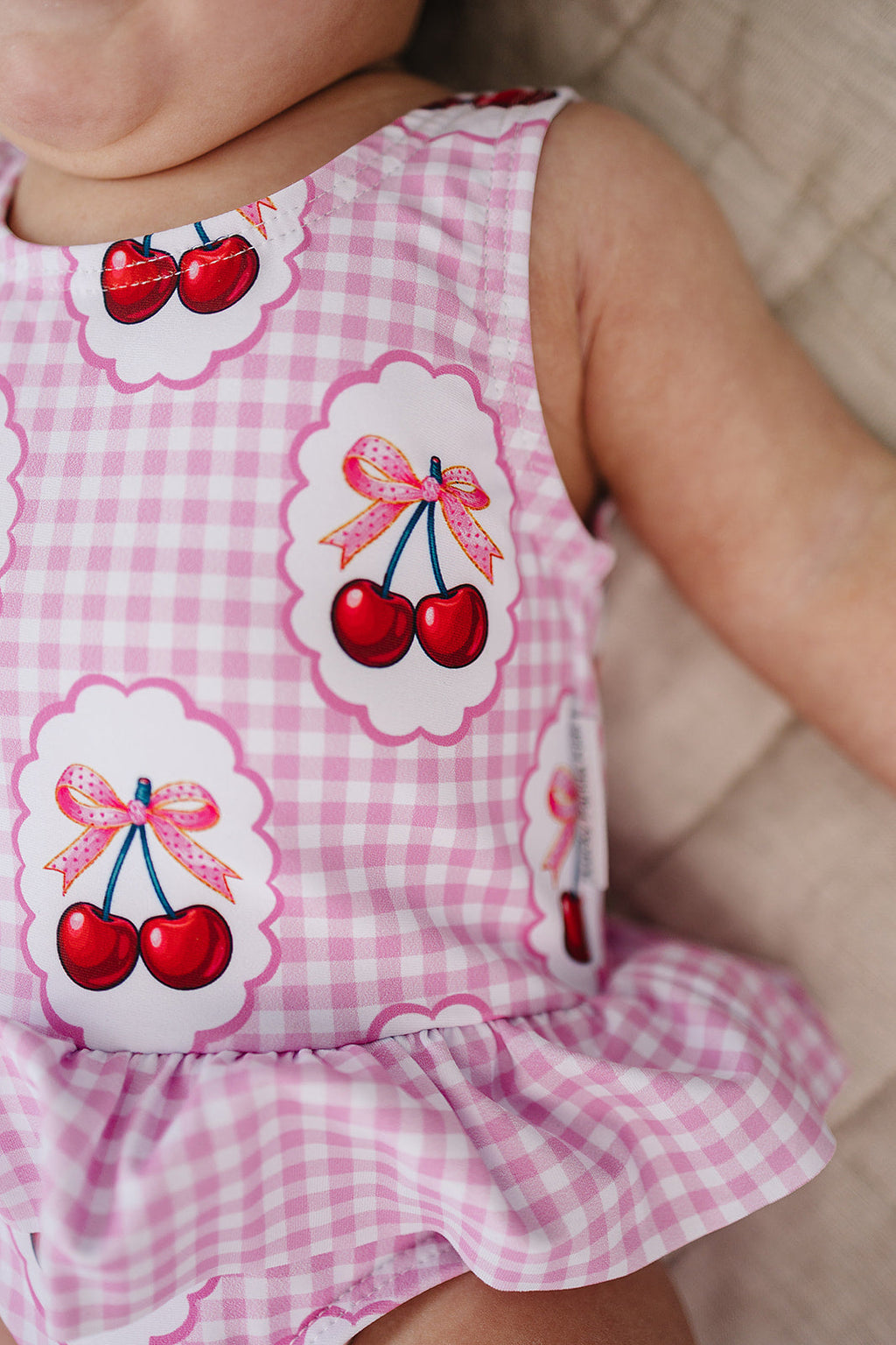 One Piece Swimsuit | Gingham Cherry